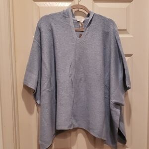 J. Jill Soft Blue Knit Pancho Top